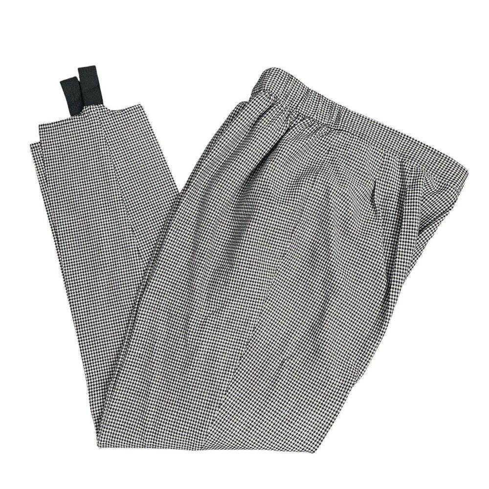 VTG 80's Women Sz 8 Houndstooth Stirrup Pants High Waist Pleated Preppy Office